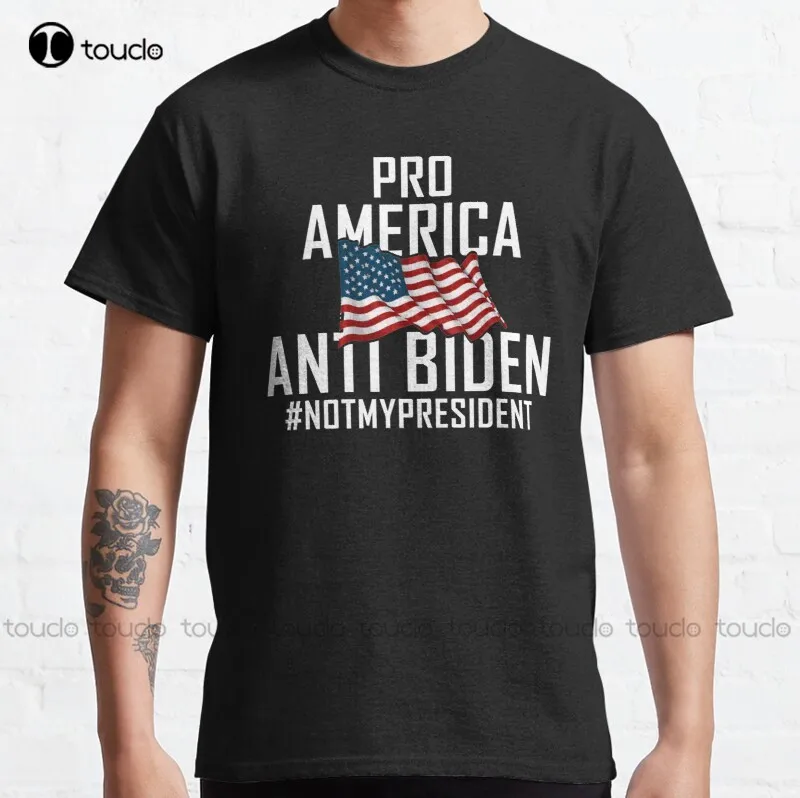 New Pro America Anti Biden Funny Christmas Classic T-Shirt Cotton Tee Shirt Baseball Shirt Custom Aldult Teen Unisex Custom Gift