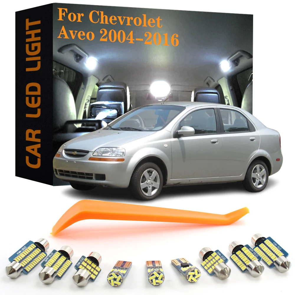 6pcs Canbus Car Accessories LED Indoor Light For Chevrolet Aveo 2004 2005 2006 2007 2008 2009 2010 2011 2012 2013 2014 2015 2016