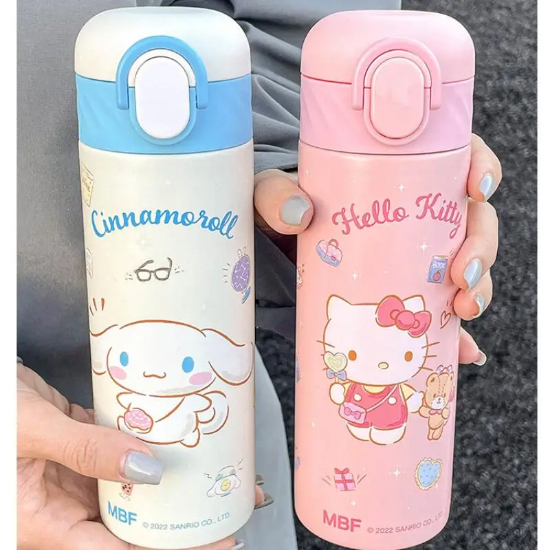 Bonito bonito dos desenhos animados olá kittys kuromi minha melodia manter a temperatura copo portátil criança uma xícara com uma palha moda presente