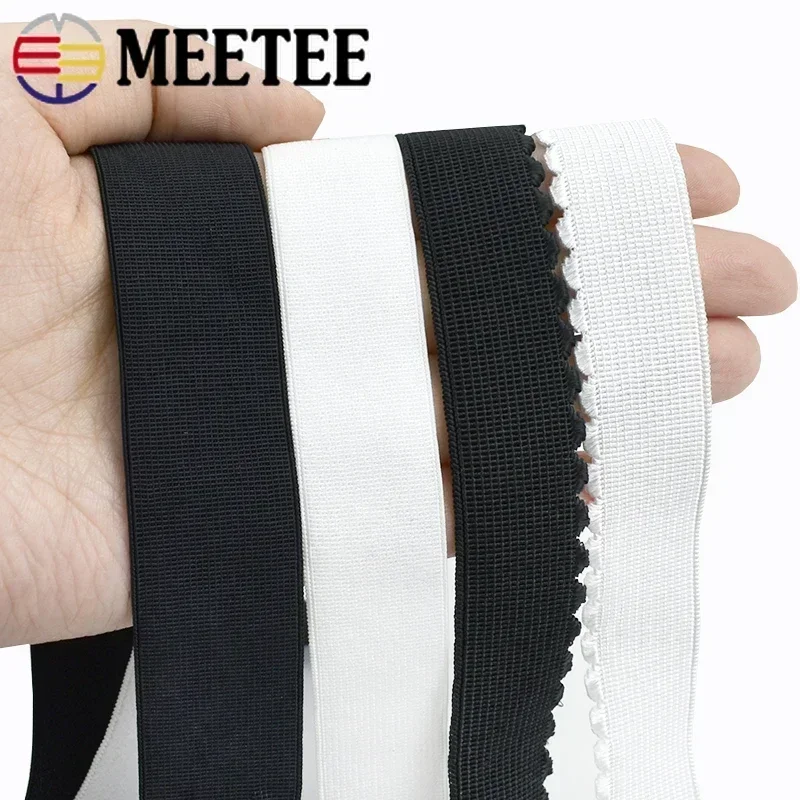 5/10/20M 10-50mm Black White Nylon Elastic Bands Underwear Bra Rubber Band Spring Webbing Lace Pants Belt Garment Sew Accessory