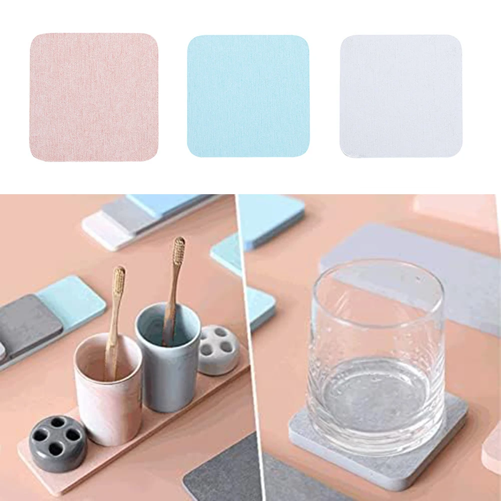 1pcs Water Absorbent Diatomite Coasters 8cm Sink Tray Non-slip Strip Water Absorbing Stone Diatomaceous Earth Kitchen Soap Tray