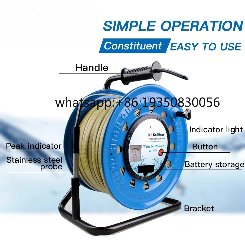100m Water Level Measurement Tape for Deep Well, Oil Tank & Borehole-Stainless Steel Dip Meter with Brass Weight view 4