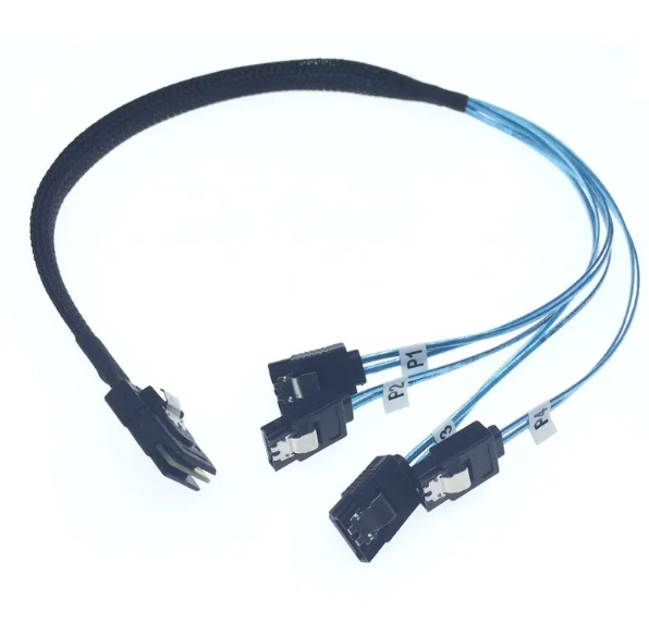 2Pcs For raiding array card server MINI SAS SFF 8087 to SATA hard disk sata3 one to four data cables