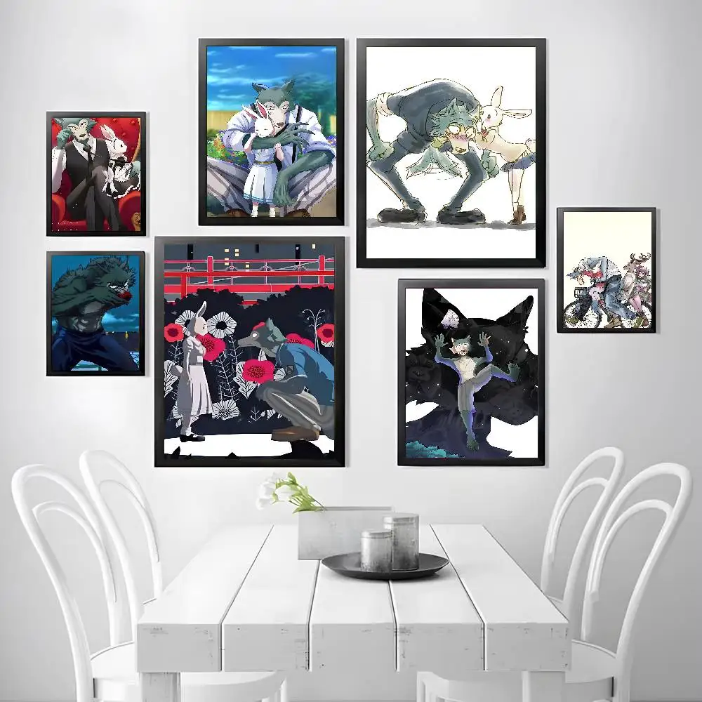 Anime B-BEASTARS Poster Self-adhesive Art Waterproof Paper Sticker Coffee House Bar Room Wall Decor