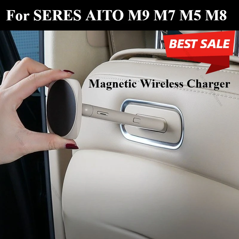 Para série aito m9 m7 m5 m8 novo assento traseiro almofada magnética suporte do telefone guarnição montagem automática acessórios do carro