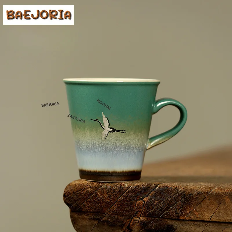baejoria-300ml-hand-painted-auspicious-crane-coffee-mug-oatmeal-breakfast-mug-afternoon-tea-mug-master-office-water-cup-teaset