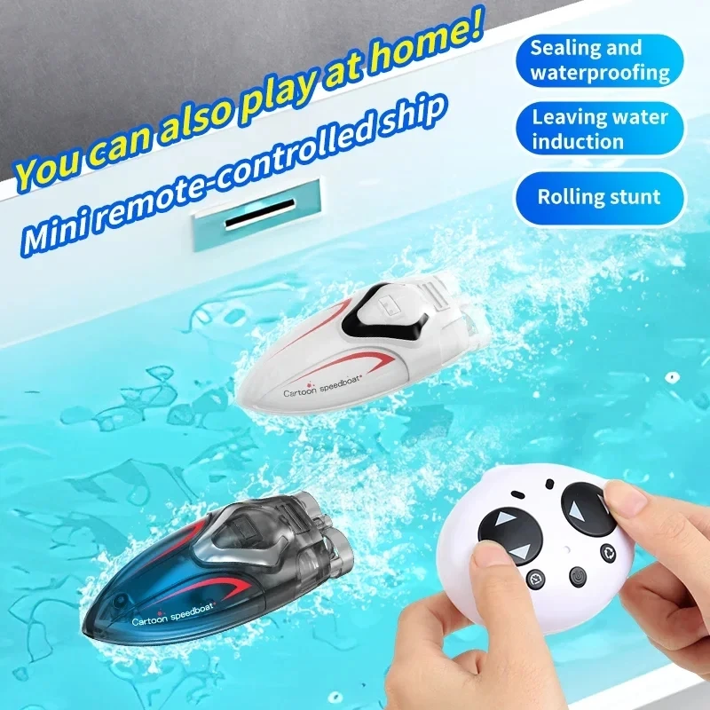 C166 Mini Stunt Remote-controlled Boat with Variable Lighting Waterproof and Charging Ship Model Toys