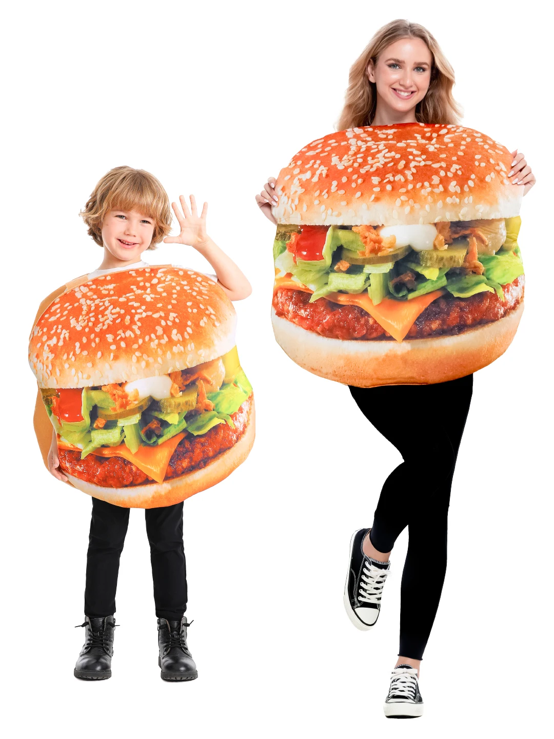 Creative Halloween Family Matching Performance Clothes Children's Activity Kindergarten Food Burger Fries Stage Performance O...