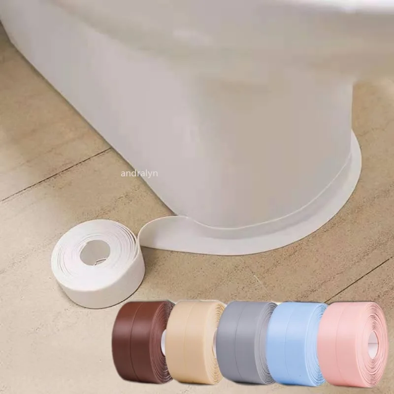 PVC Sealing Strip Tape Bathroom Bath Toilet Caulk Tape Self Adhesive Waterproof Mildew Proof Tapes For Kitchen Sink Wall Corner