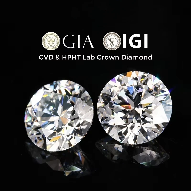 

0.3-3CT HPHT CVD Lab Grown Diamond Without IGI Certificate Number Inside Pass Diamond Tester for Rings Necklace Bracelet Diamond