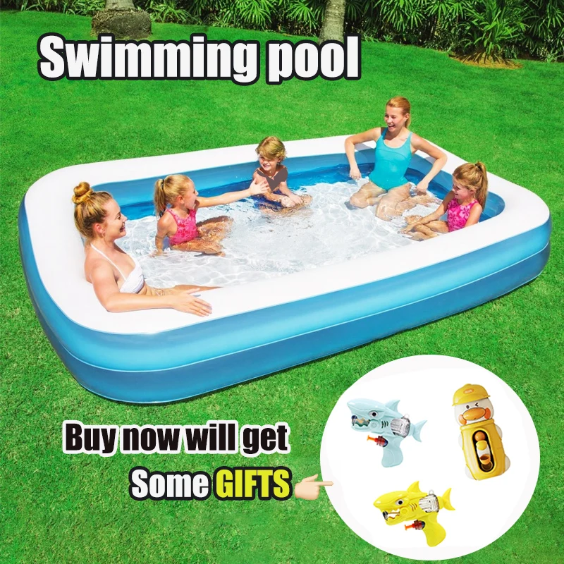 

2m/2.6m/ 3.05m Inflatable Swimming Pool Adults Kids Pools Bathing Tub Summer Outdoor Indoor Bathtub Water Pool Family Party Toys