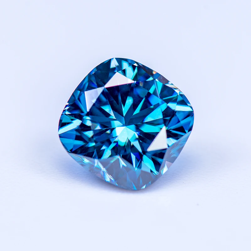 

Moissanite Stone Sapphire Blue Color Cushion Cut Lab Lab Growth Diamond Test Passed Gemstone for Jewelry Making GRA Certificate