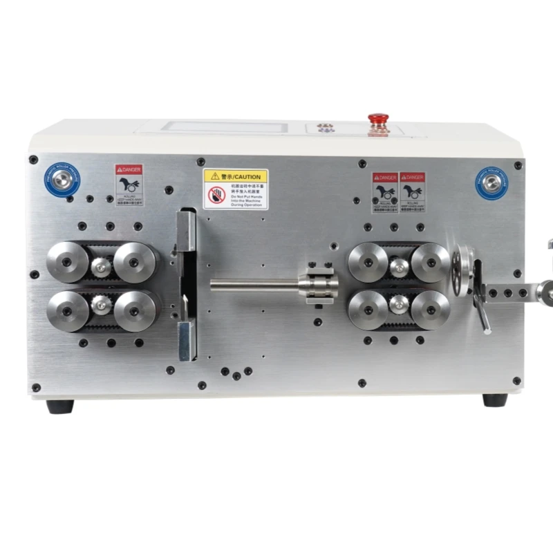 SWT-608-MAX2-ST70 Stepper S70 Servo Motor Peeling Stripping Cutting Machine 8 Wheels 1000W Touch Screen Control BV Wire Max 50mm