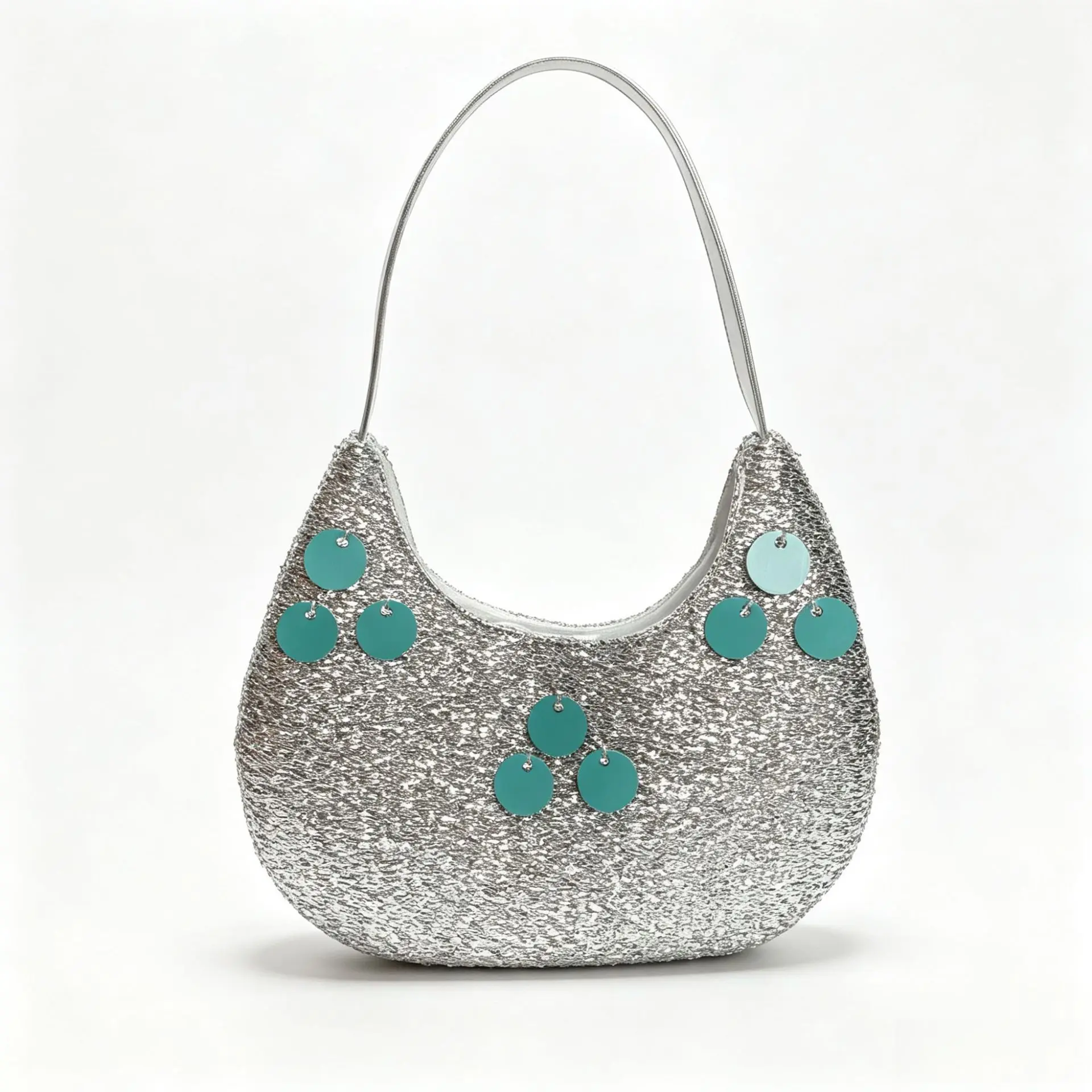 Summer new silver thread woven sparkling elegant bag, simple, casual, niche, and fashionable single-shoulder underarm bag