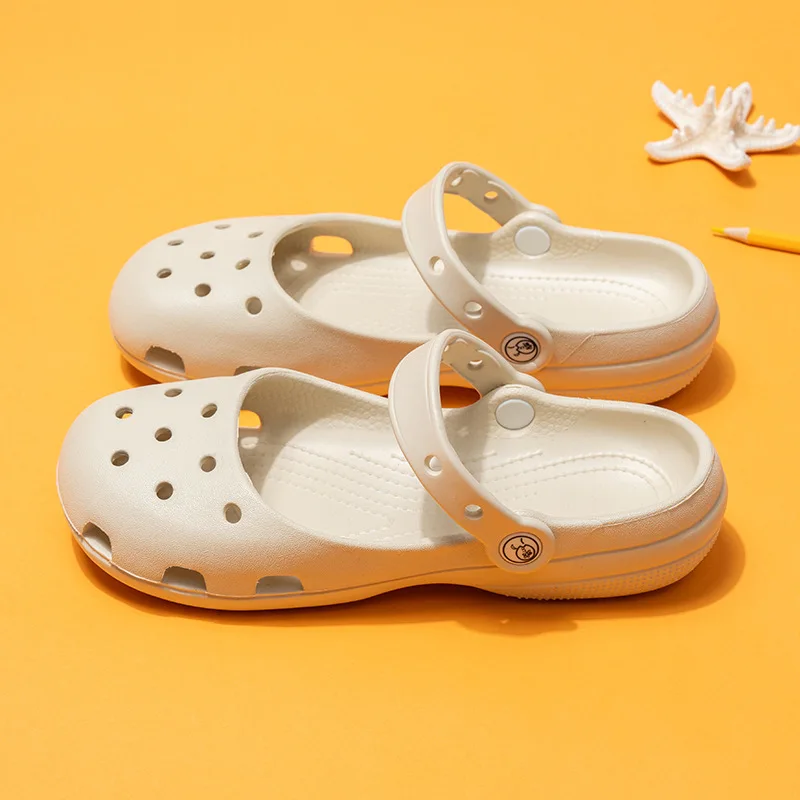 Summer Women'S Cute Ballet Hole Shoes Retro Eva Outer Wear Mary Jane Shoes Anti Slip Breathable Resistant Outdoor Beach Sandals