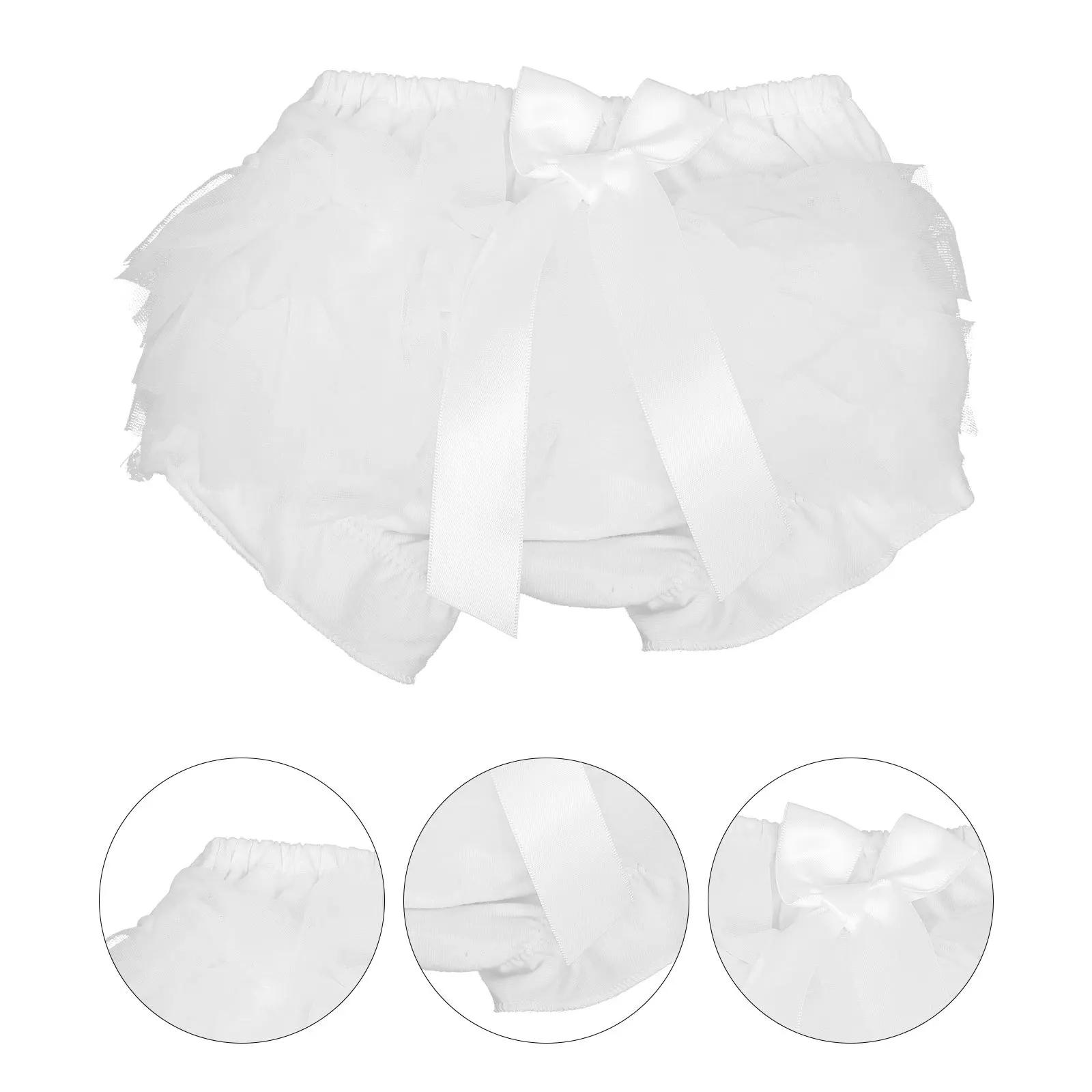 

Elastic Baby Cotton Mesh Shorts Diaper Cover Newborn Toddler Double Stitching Frill Design Comfortable Breathable Lightweight