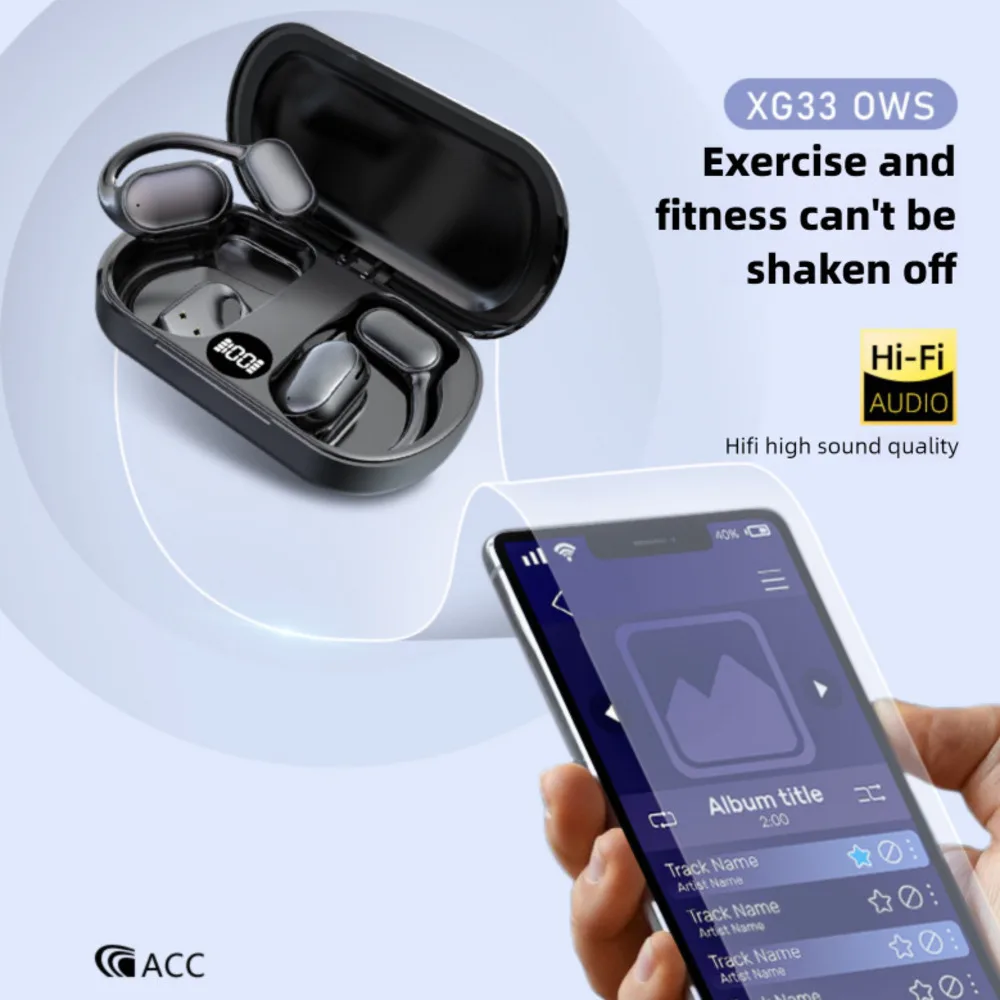 

OWS Air Conduction Wireless Bluetooth Ear-hook Earphones HIFI IPX5 Waterproof ENC Noise Cancelling Earsets For Sport Music Gifts