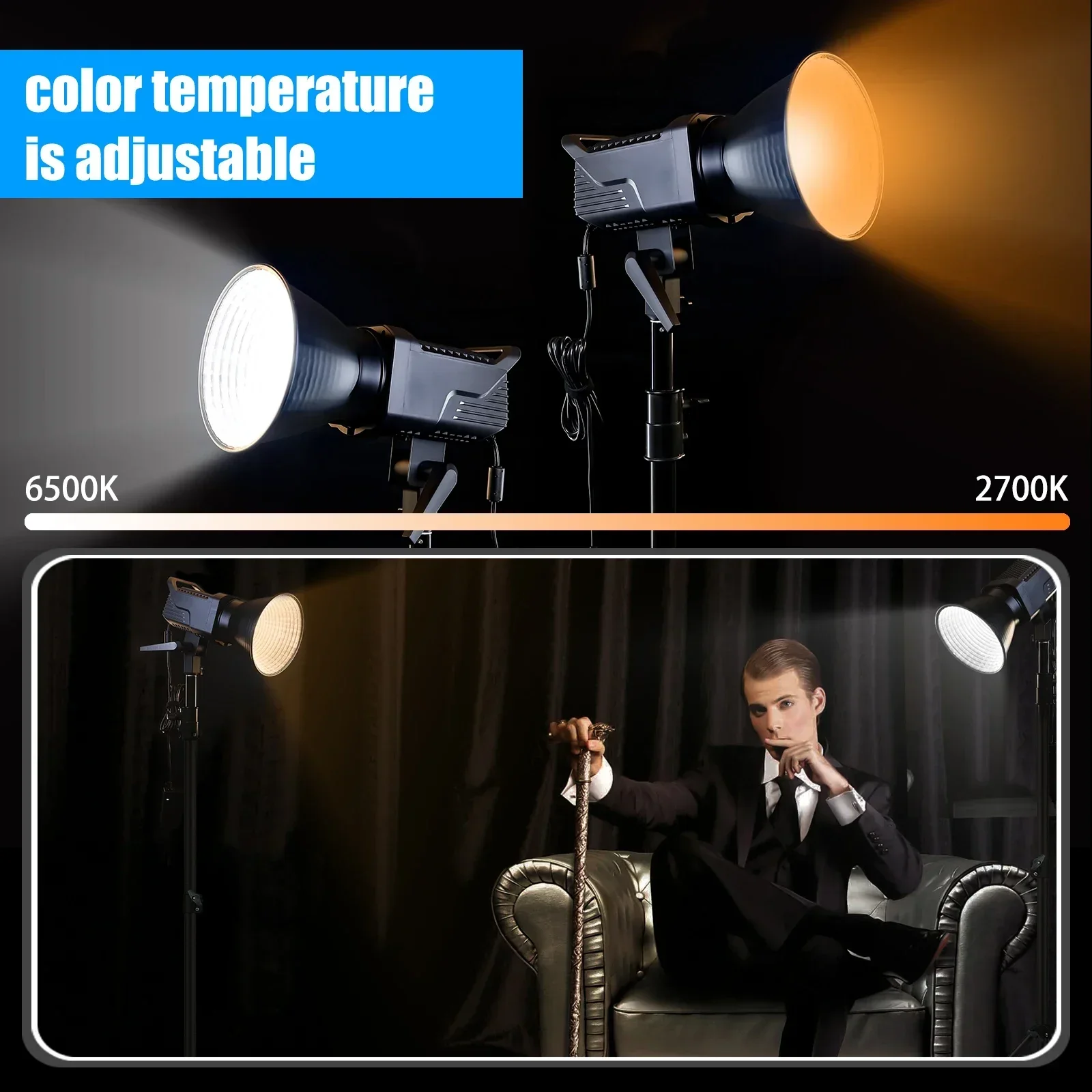 LUXCEO SL100D LED Video Light Bi-Color 2700-6500K 100W Bowens Mount Studio Lighting With APP Control For Professinal Photography