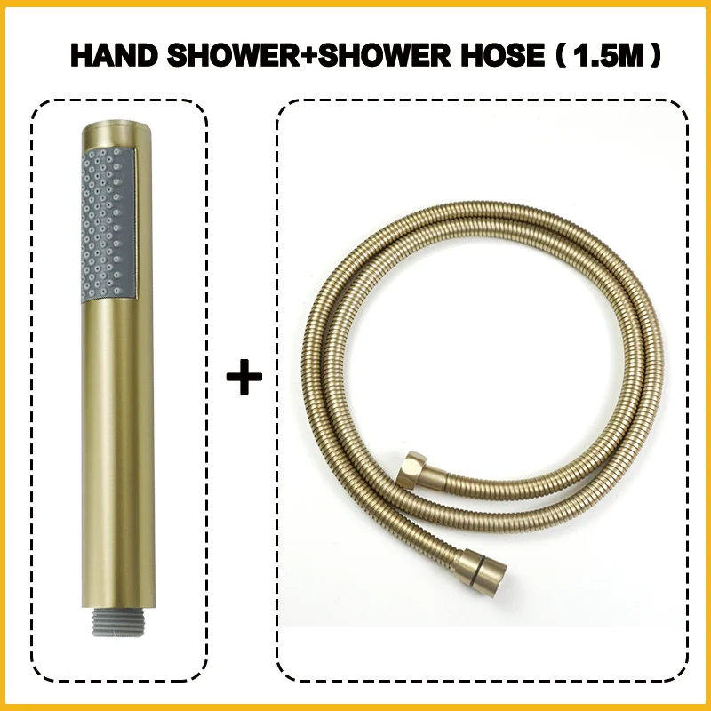 

Brass Handheld Shower Head Rose Gold Handheld Shower Sprayer With 150CM Stainless Steel Hose Bathroom Shower Accessories
