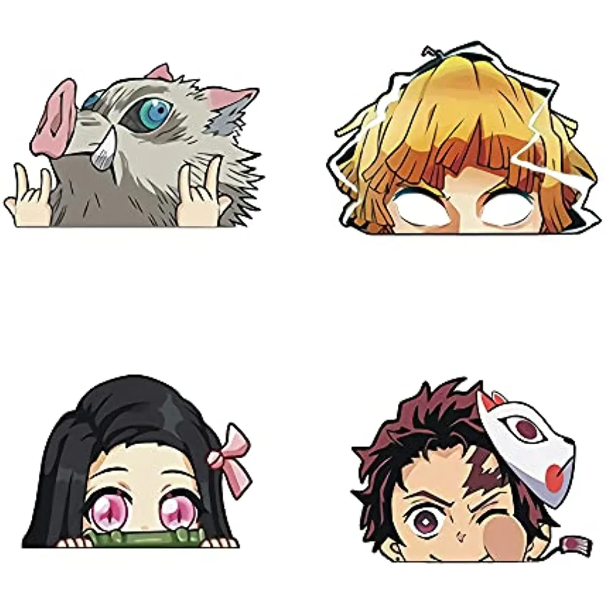 

For 4 PCS 5.11" Demon Kimetsu Yaiba Slayer Anime Car Stickers and Decals Kamado Nezuko Skateboard Windshield Window Decals