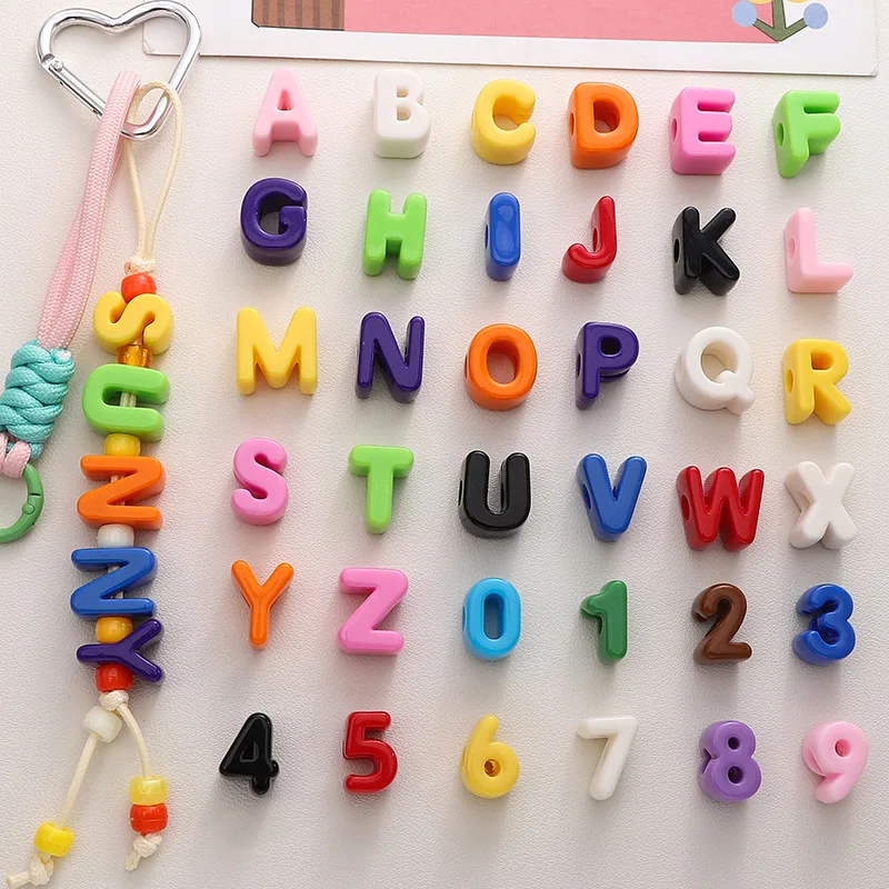 Color Numbers Alphabet Beads Accessories DIY Handicrafts Bracelets Mobile Phone Lanyards Ornaments Hand Rope Accessories