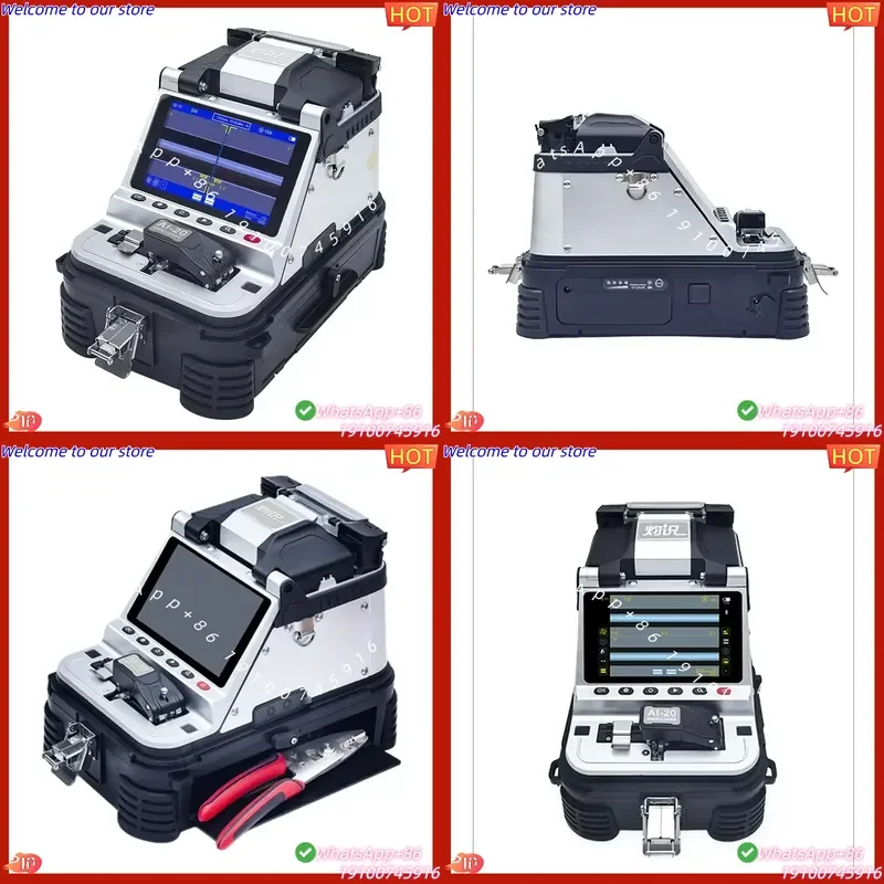 2026 AI-20 Fiber Optic Fusion Splicer 6 Motor 0.1μm Precision Integrated Electric Cleaver VFL Power Meter Trunk Cable