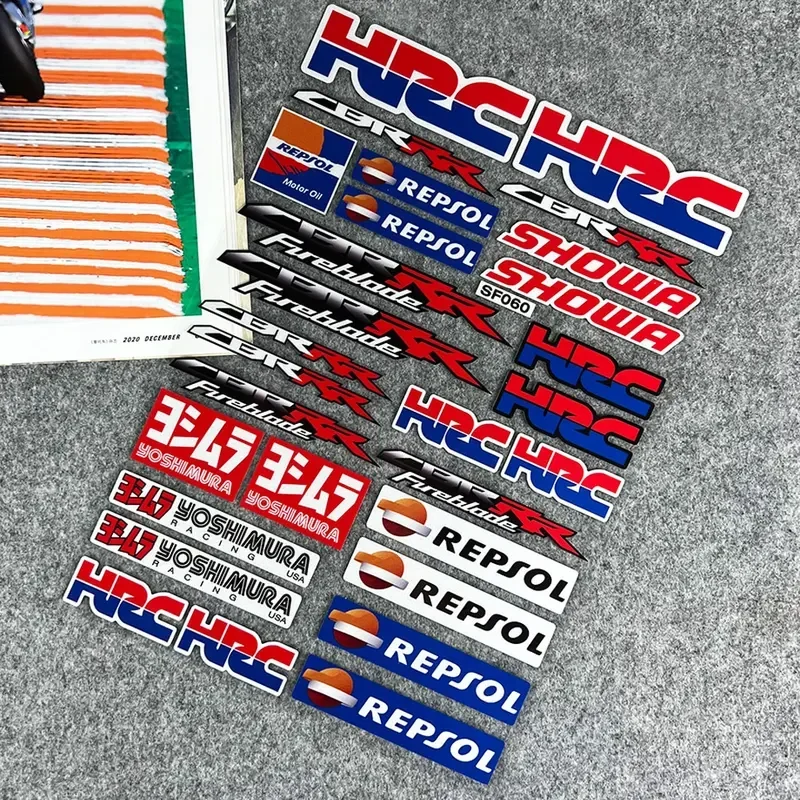 Reflective Motorcycle Racing Accessories Tank Decals Helmet Stickers for HRC REPSOL CBR1000RR CBR650F CBR600RR CBR500/300/200R