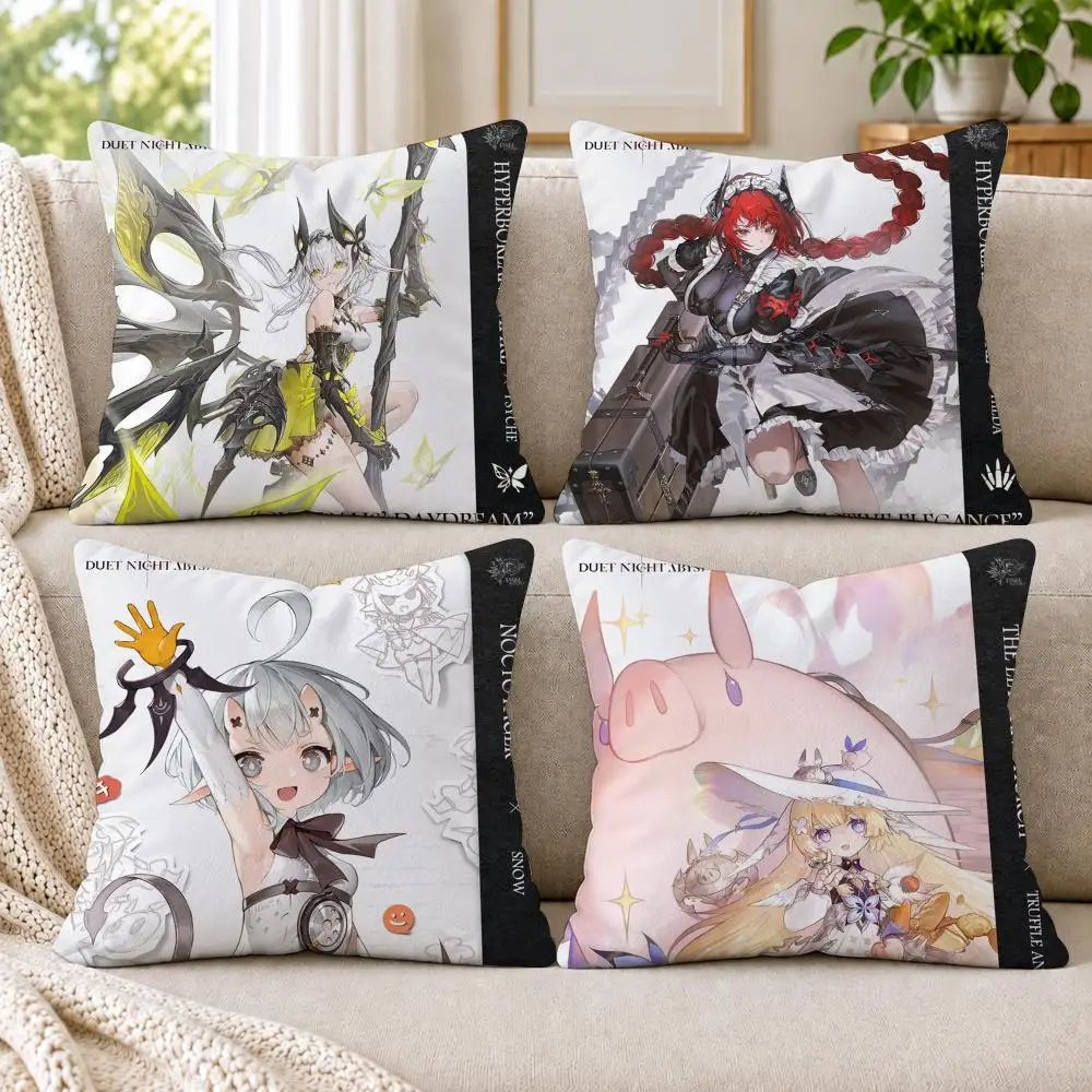 D-Duet N-Night A-Abyss Cushion Cover Short Plush Double-Sided Printing Sofa Bedroom Living Room Throw Pillow Cover Home Decor
