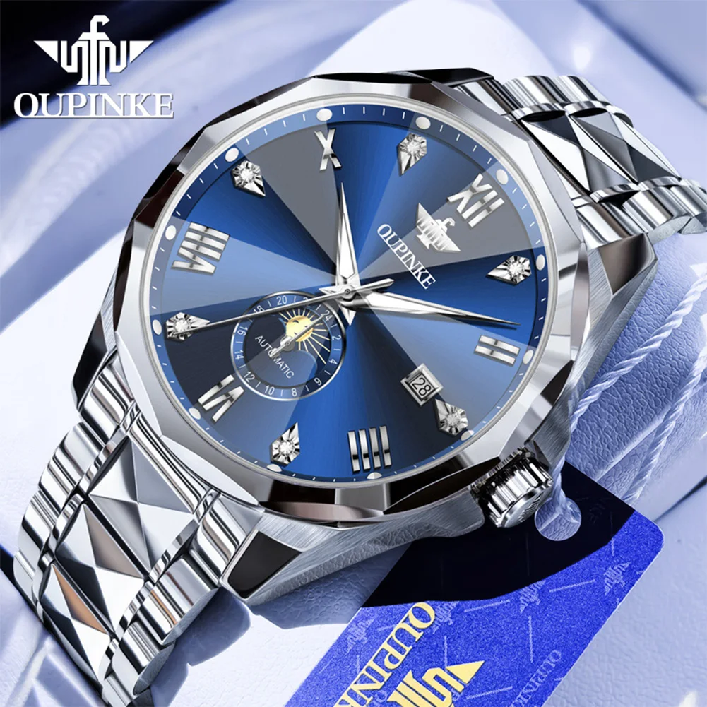 OUPINKE Luxury Brand Top Original Sports Automatic Mechanical Watch Luxury Casual Wristwatch Waterproof Date Watches for Men