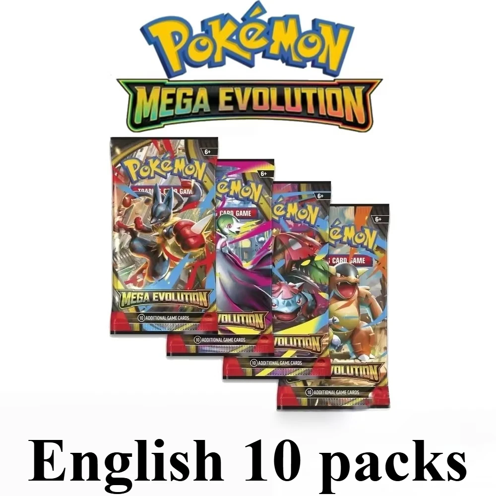 100PCS Trading Cards 9+1 Per Pack Mega Evolution Booster Pack Chaos Rising Pitch Phantasmal Flames Battle Collectible Game Card - view 5