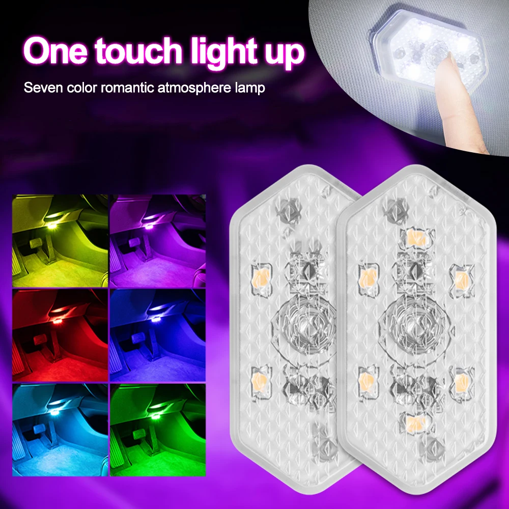 Magnetic Car Lights Wireless LED Touch Light Roof Ceiling Touch Sensor Reading Lamp Multi Color Auto Interior Car Touch Light