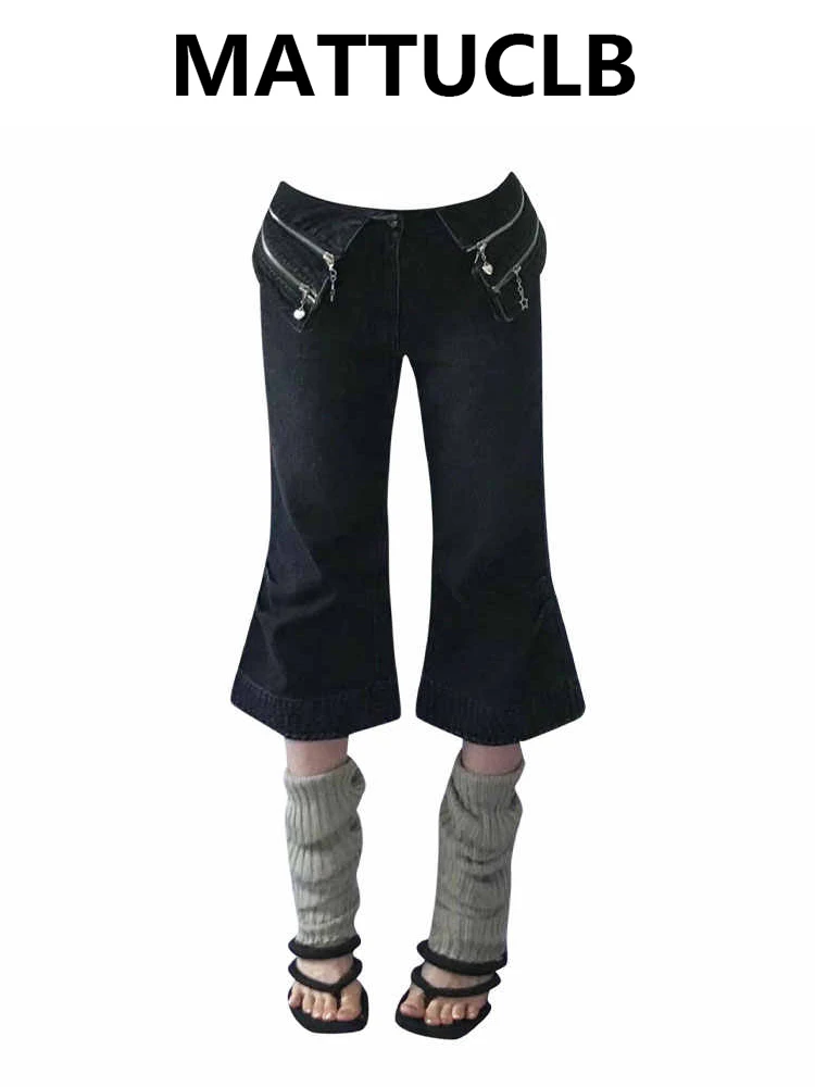 

Летние женские джинсовые расклешенные джерсы Abi Harajuku Y2k, шорты 2000-х годов, джинсовые брюки длиной до икры, японский гранж, кибер-панк, шик, Goblin Core