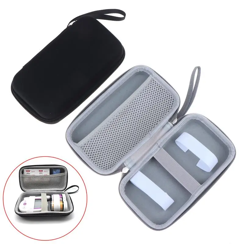 1 Pcs Blood Glucose Meter Storage Bag Diabetes Testing Kit Case With Zipper For Office Travel Health Monitoring Organizer view 2