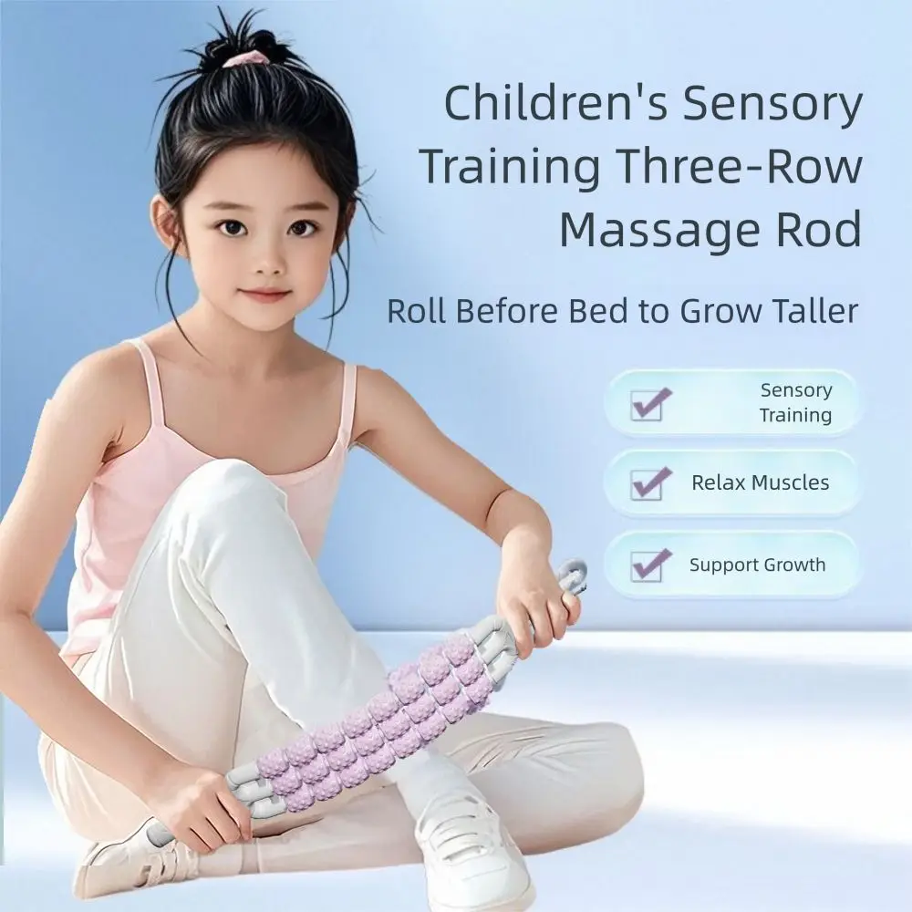 

Three Rows Curved Massage Roller Fitness Multifunction Yoga Massage Stick Durable Relaxation Muscles Fascia Stick Calves