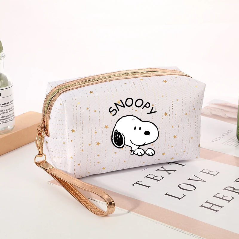 Snoopys Makeup Bag Women Cute Toiletry Bags Female Cute Cartoon Travel Portable Storage Pouch Girl Zipper Wash Bag Birthday Gift