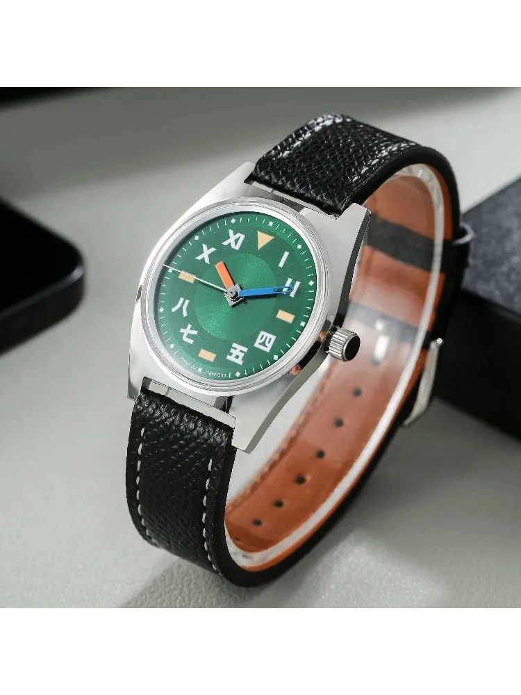 PHANTOM 7120 Handaufzugs-Mechanische Uhr für Herren 36mm Retro Business-Zeitmesser Klassische Schlichte Paar-Uhr
