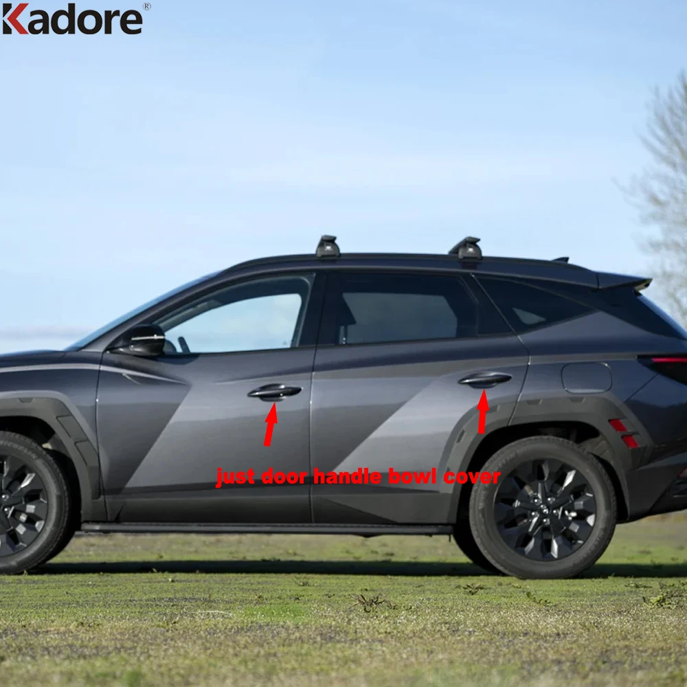 Side Door Handle Bowl Cover Trim For Hyundai Tucson NX4 2021 2022 2023 2024 Chrome Car Exterior Handle Cup Overlay Accessories