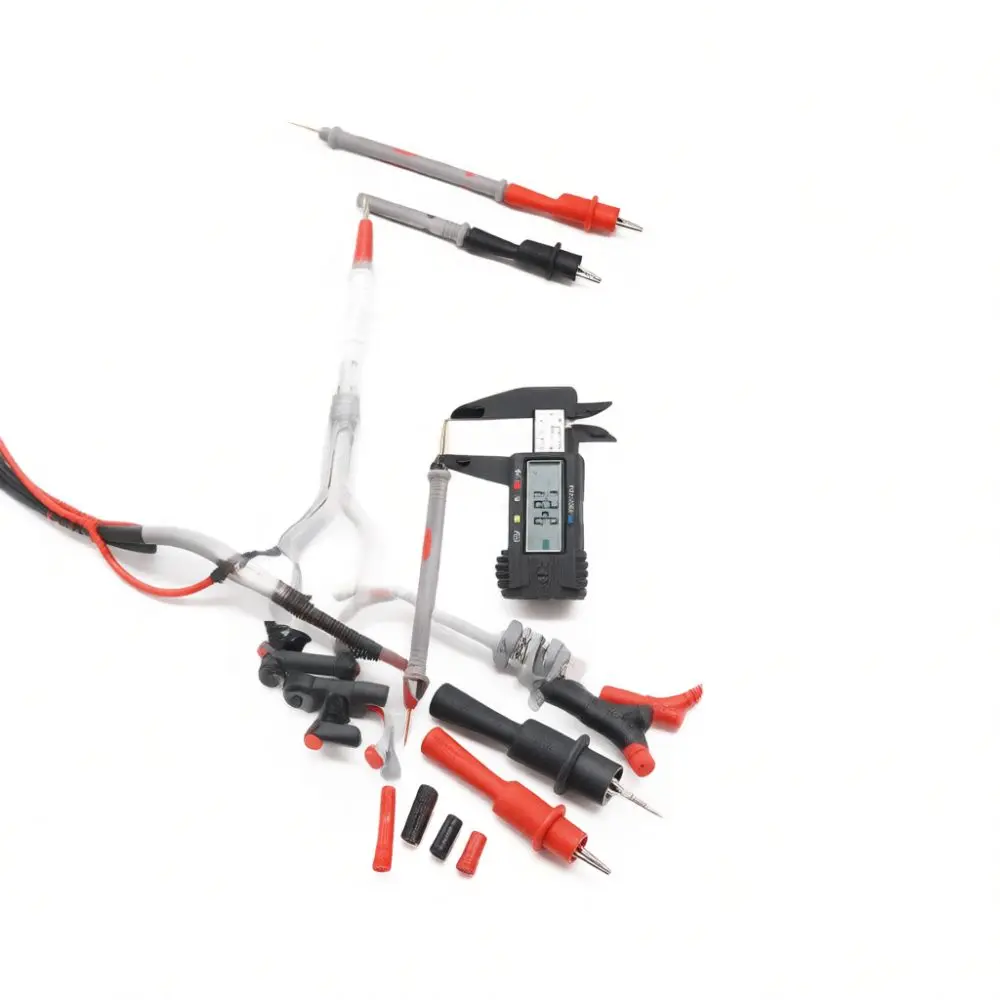 Advanced Multimeter Test Probe Set 20A 1000V Pointed Tip Leads Silicone Wires With Alligator Clips Electrical Maintenance