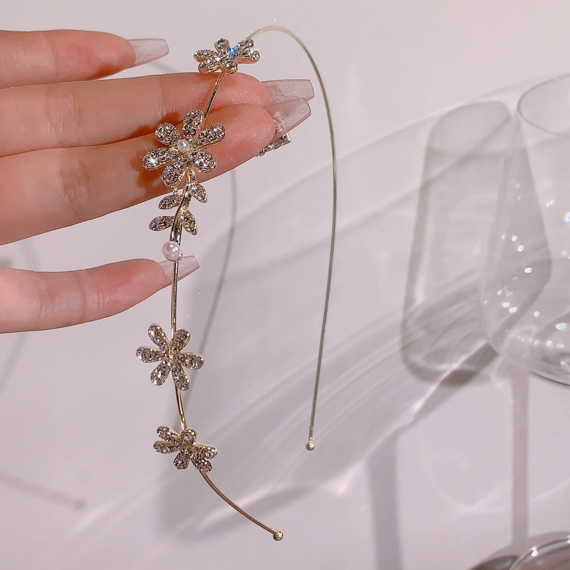 

Summer Rhinestone Headband for Women Premium Simple Unique Design Daily Wear High Quality Fairy Princess Headwear