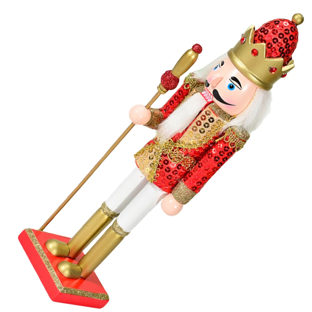 

Christmas Wooden Nutcracker Soldier Xmas Decor Decorative Nutcracker Craft for Party Home Office Xmas Decor Christmas Figures