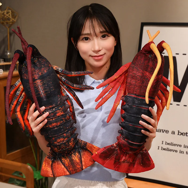 Realistic Lobster Plush Pillow 3D Print Simulation Seafood Stuffed Animal Cushion Creative Lifelike Crayfish Plushie For Sofa Ho