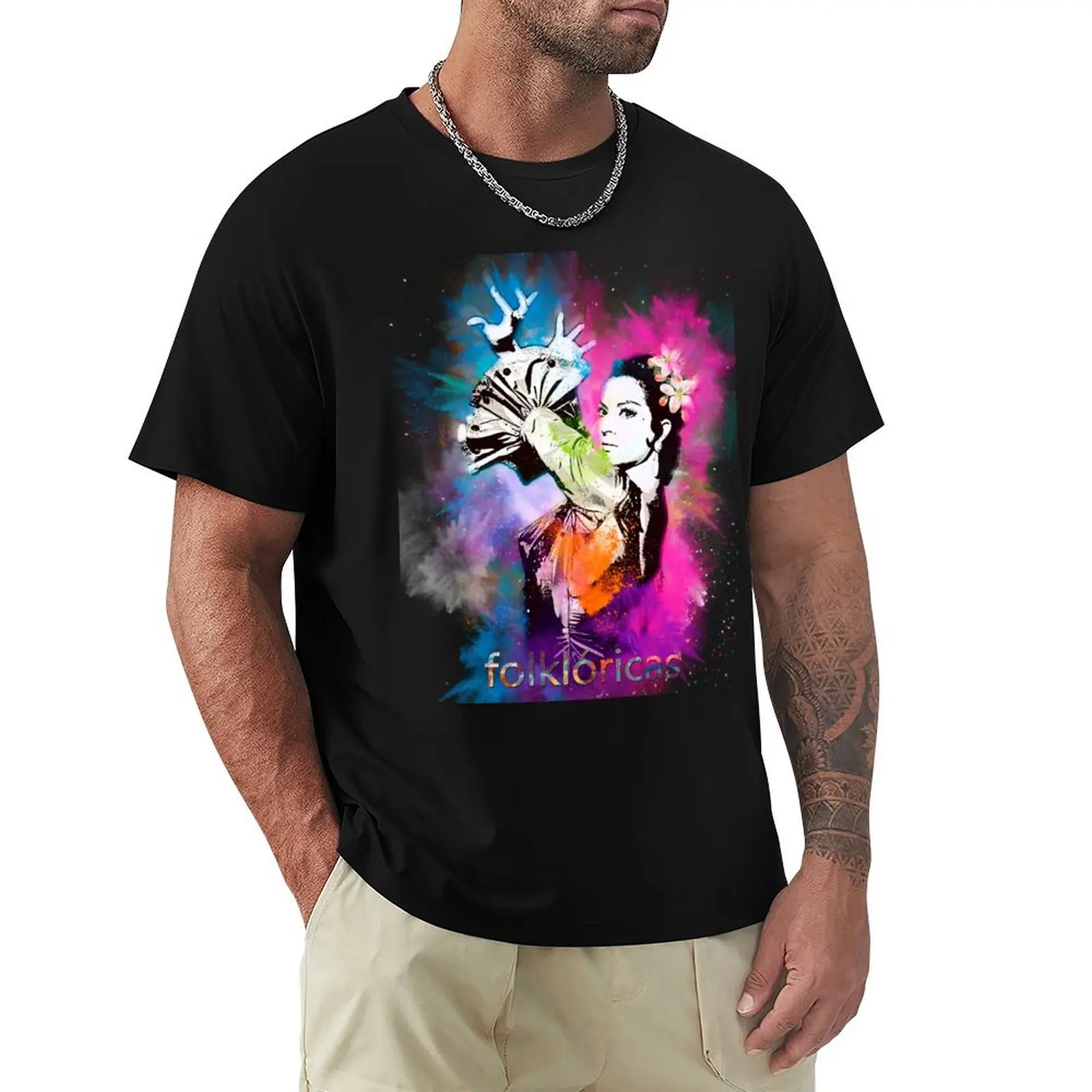

Lola Flores Whirlwind of Colors T-Shirt essential t shirt Personalized t-shirt Men's clothing