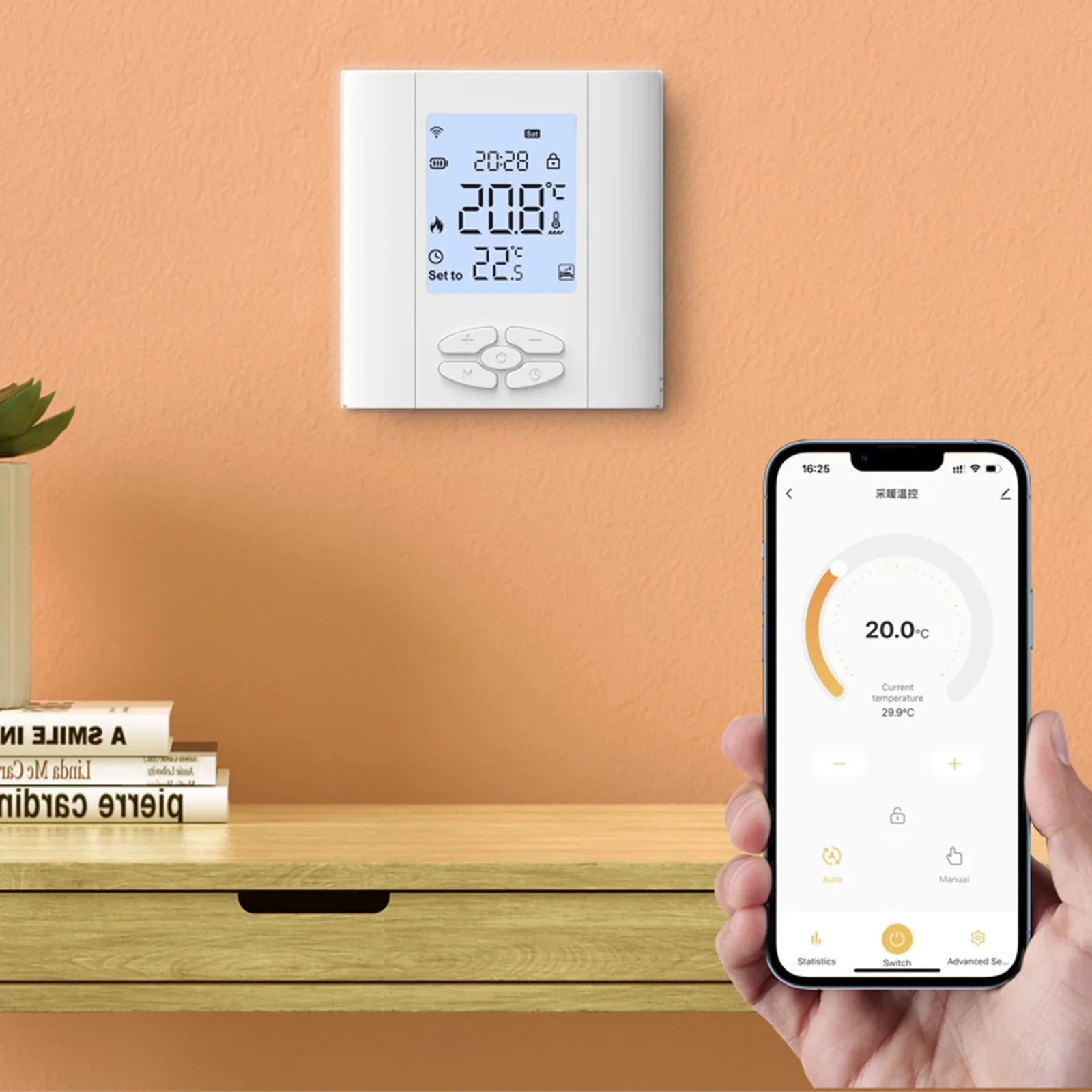 Smart Thermostat Valve ActuatorGas Boiler Mobile Phone Control Battery Powered Weekly Programmable Temperature Control