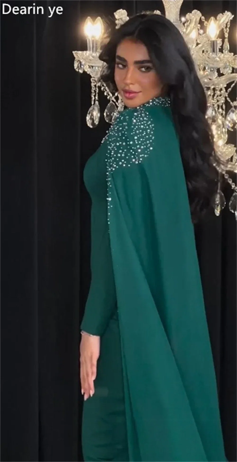 Vestido de noite personalizado, arábia saudita, dearin, coluna de joia, comprimento do tornozelo, saias, roubou, vestidos de ocasião sob medida, vestido formal de baile