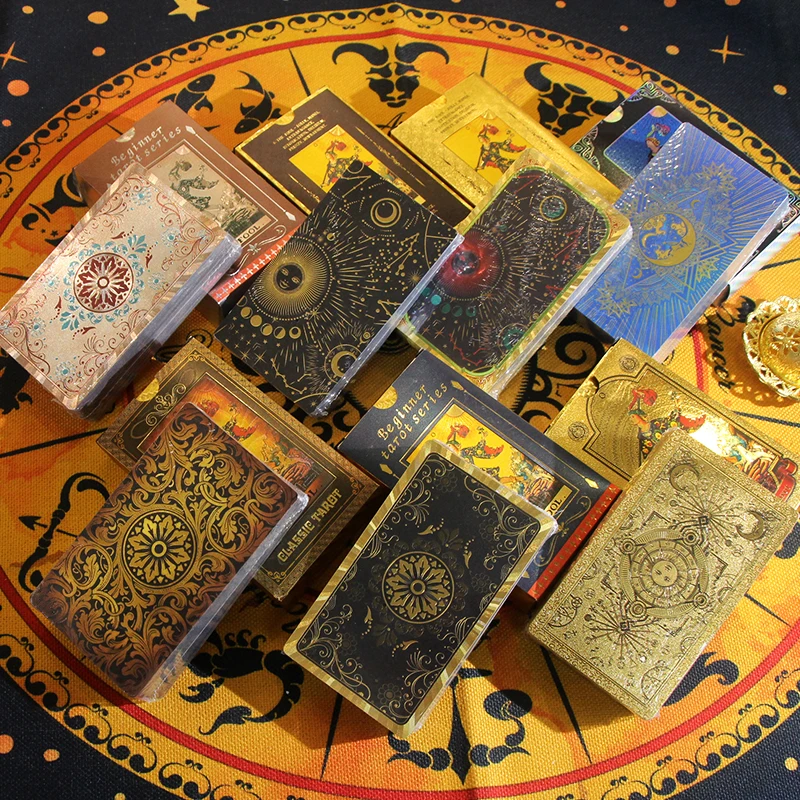 2023 New Arrive Classic Popular Gold Silver Foil Tarot High Quality Waterproof Exquisite Pattern Playing Card