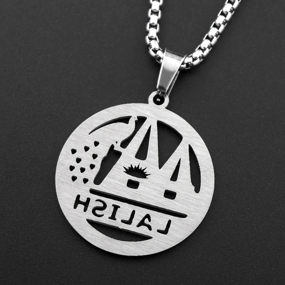 Yazidi Lalish Temple Peacock Symbol Pendant Necklace For Women Men Stainless Steel Gold Color Yazidism Chain Amulet Jewelry Gift