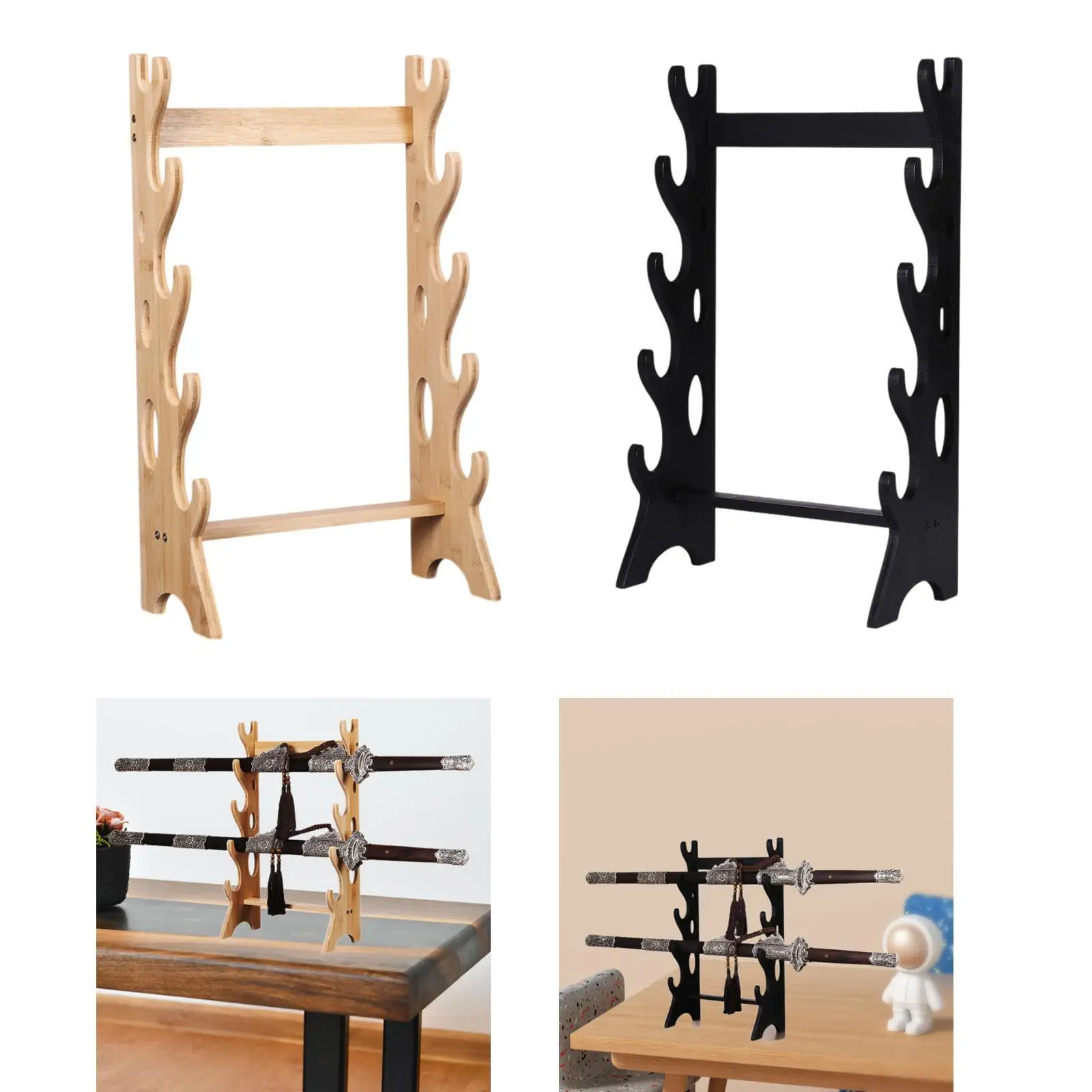 Soporte para espada, soporte para flauta de 5 niveles, soporte de almacenamiento, colgador de espada Medieval de madera para gancho templario, espadas de sable de luz de gladiador Wakizashi