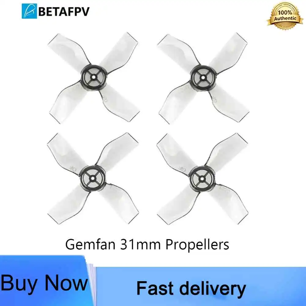 BETAFPV Gemfan 31mm 4-Blade Micro Whoop Propellers 0.8mm Shaft for Beta65S Lite Brushed V3 7x16mm Brushed Motor PC Props