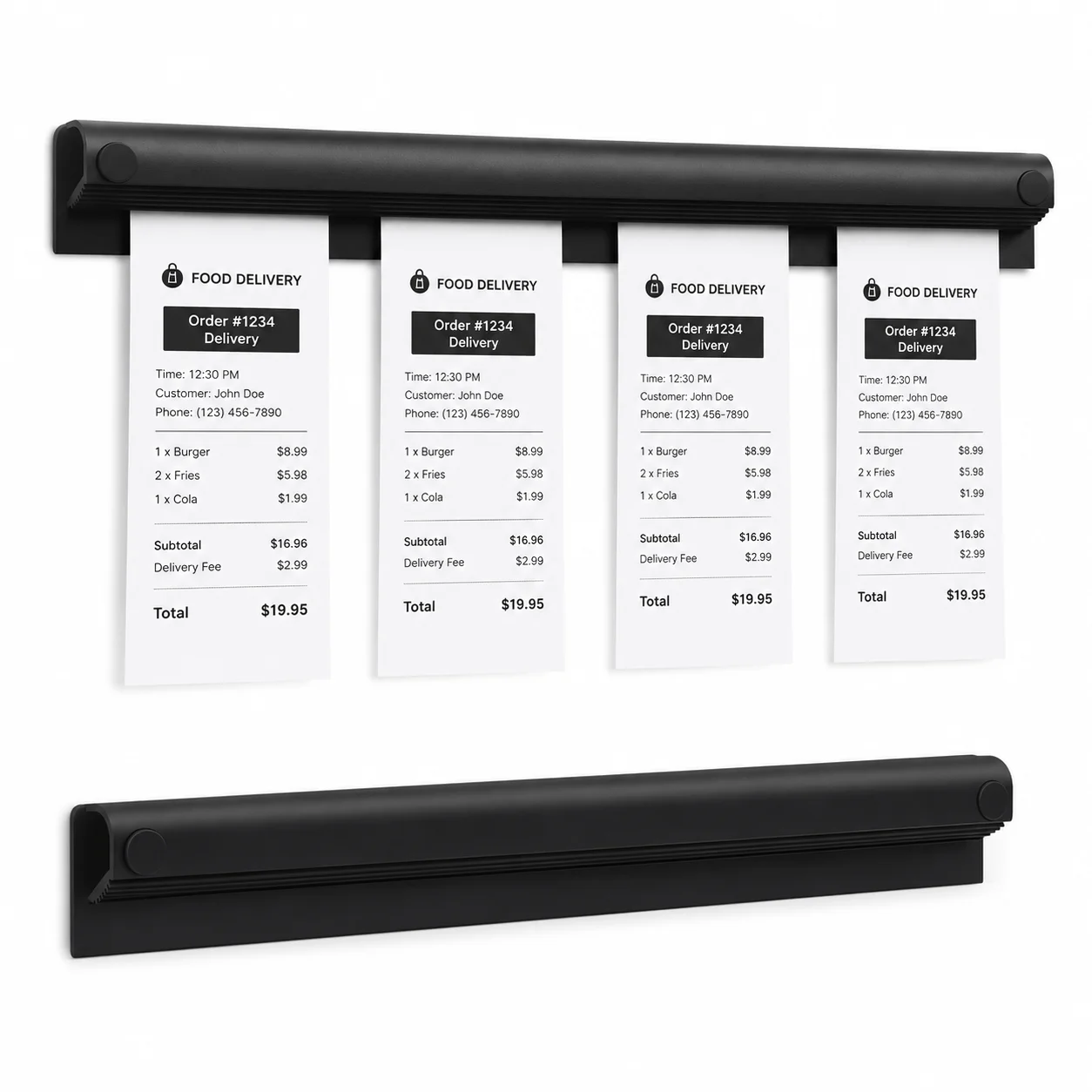 2pcs Ticket Holders Receipt Holders for Restaurant, No-Drill Restaurant Order Ticket Holders for Kitchen Pubs Bars Cafes
