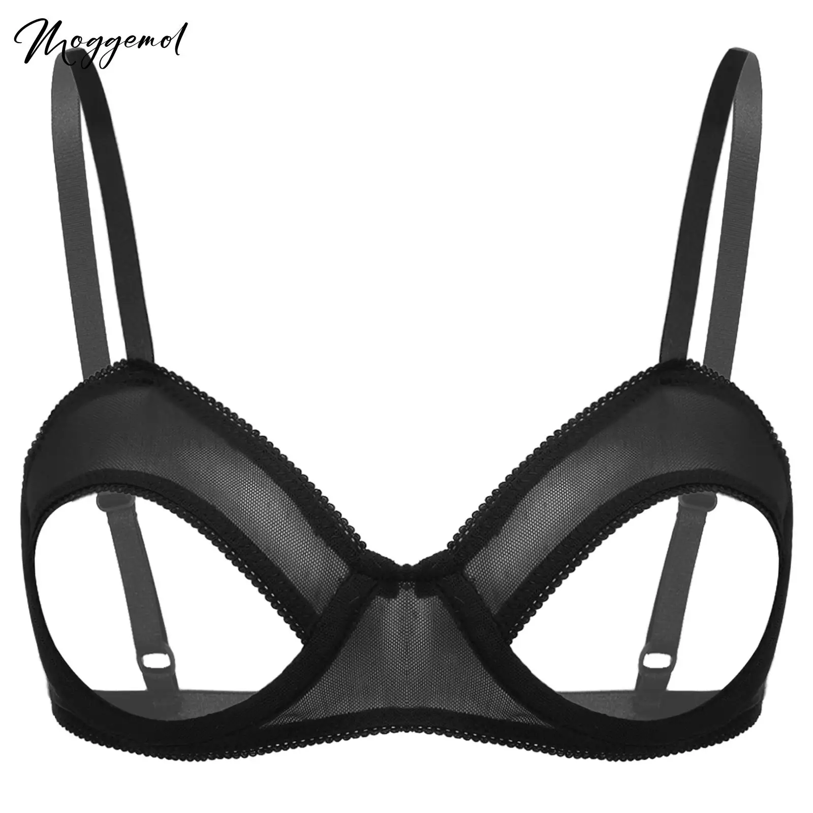 ملابس داخلية نسائية شفافة من خلال حمالة صدر مكشوفة من Bralette مثيرة شبكية مفتوحة من Underwire حمالة صدر رافعة ملابس داخلية علوية غريبة غير مبطنة